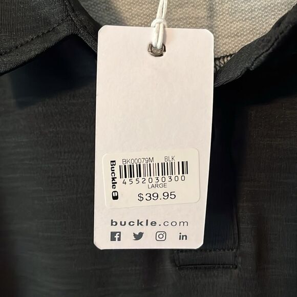 New! BKE Kezar Performance Polo Shirt Black Size Large NWT - Picture 7 of 13